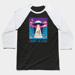 UFO space cat Baseball T-Shirt